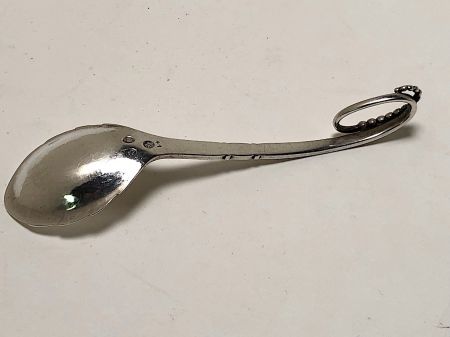 Georg Jensen Sterling Silver Ornamental Spoon 41with Early Hallmarks Sugar Spoon 4.jpg