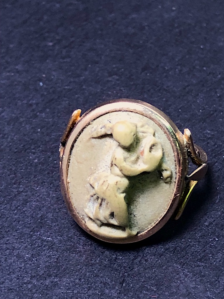 19th C. 585 Gold Ring with Grand Tour High Releif Cameo 1.jpg