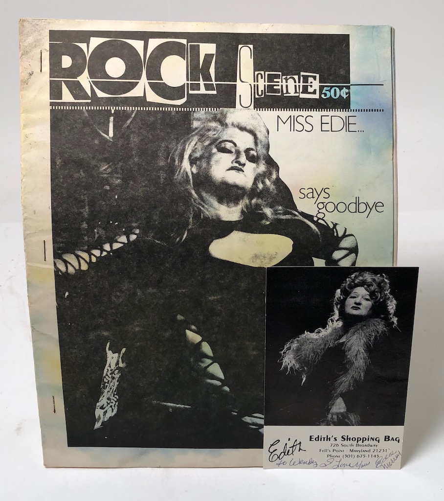 Edie Massey Signed Postcard with Rock Scene Marble Bar Punk Venue Zine 1984 1.jpg