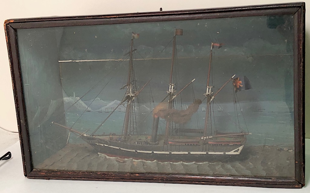 Merchant Ship Folk Art in Glass Box 1.jpg