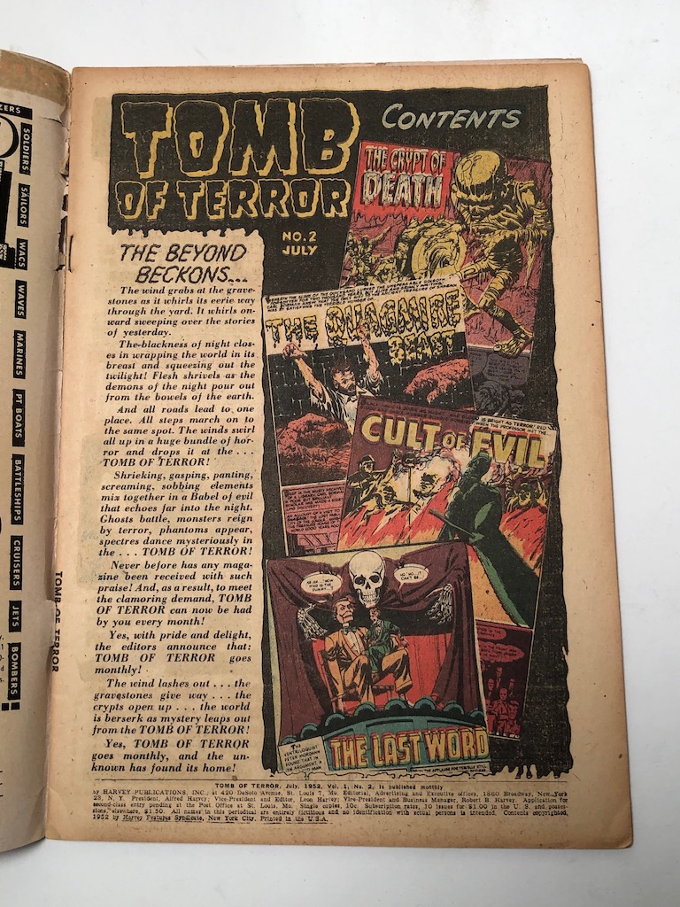 Tomb of Terror no 2 July 1952 published by Harvey 11.jpg