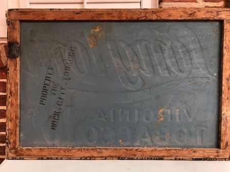 Long Tom Virginia Tobacco Painted Metal sign in Original Wood Frame By St Thomas Metal Signs ltd 17.jpg