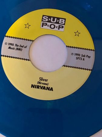 Nirvana Sliver on Subpop Records SP73 Blue Vinyl Singles Club 13.jpg