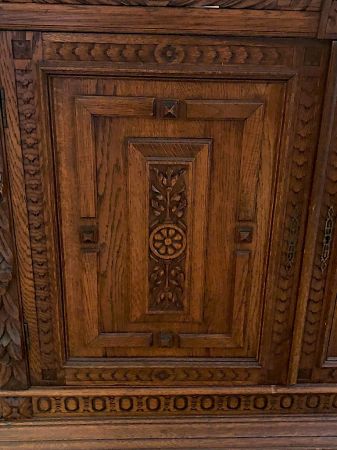 Renaissance Revival Oak 2 Door Cabinet 19th century 18.jpg