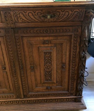 Renaissance Revival Oak 2 Door Cabinet 19th century 5.jpg
