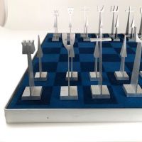 Austin Cox Enterprises Modernist Chess Set 1962 Aluminum Alcoa 12.jpg