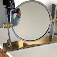 Karl Springer Chrome and Brass Vanity Mirror 10.jpeg