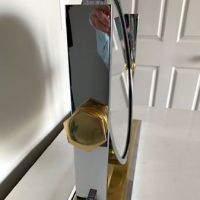 Karl Springer Chrome and Brass Vanity Mirror 7.jpg