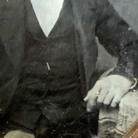 Quarter Plate Daguerreotype of Man Hand Tinted 5 (in lightbox)
