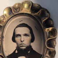 Rose Gold Scalloped Edge Broach with Tintype Portrait of Young man with Beard 4.jpg