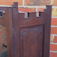 Victorian Walnut Glass Front Floor Cabinet Gothic Style 7.jpg