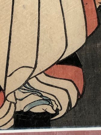 Toyokuni III Kunisada Utagawa Japanese Oban Woodblock Samurai with Umbrella 8.jpg