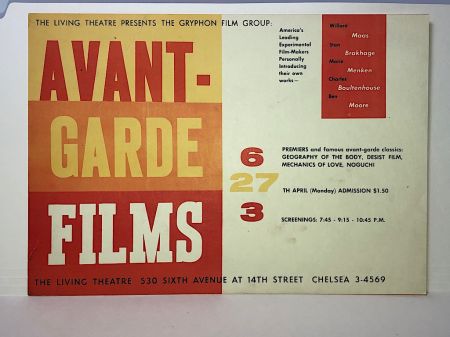 Avant-Garde Films at The Living Theatre April 27 1963 Lobby Card 9.jpg