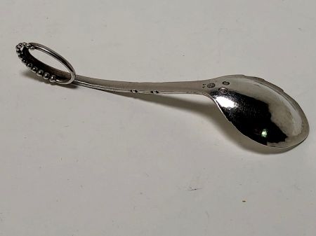 Georg Jensen Sterling Silver Ornamental Spoon 41with Early Hallmarks Sugar Spoon 5.jpg