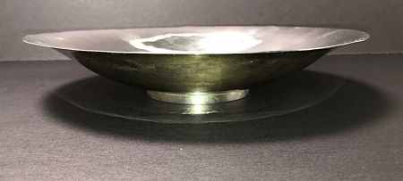 Hand Signed Georg Jensen Silver Hammered Center Bowl Circa 1920 1.jpg