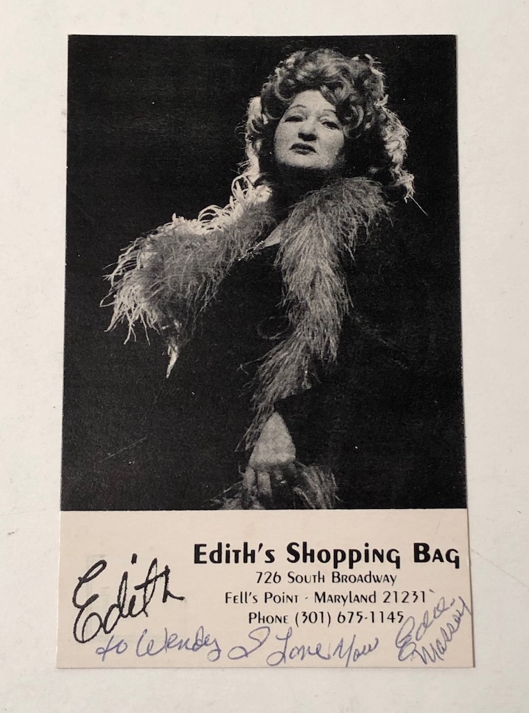Edie Massey Signed Postcard with Rock Scene Marble Bar Punk Venue Zine 1984 2.jpg