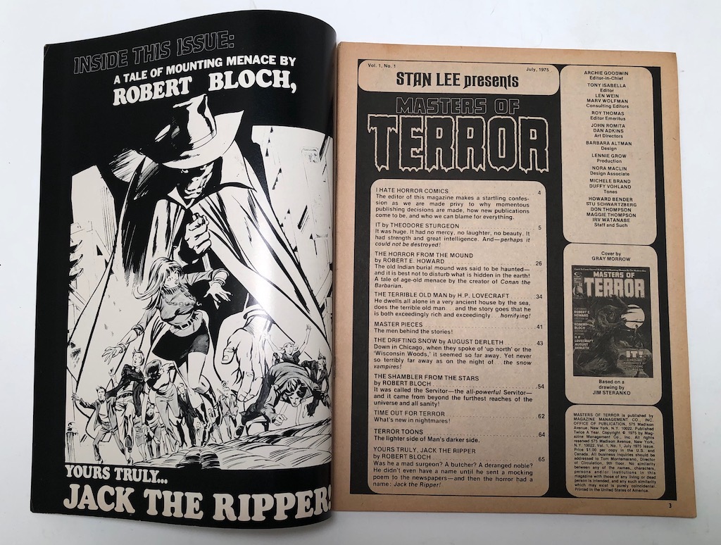 Masters of Terror Vol 1 No 1 July 1975 published by Magazine Management and Presented by Stan Lee 6.jpg