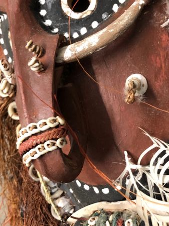 Papua New Guinea Mask Sepik Region with Feathers and Clay and Wood 6.jpg