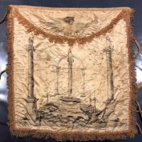 Antique Master Mason Masonic Silk Apron Circa 1810s 1.jpg