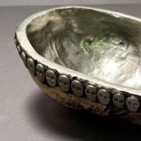 Antique Tibetan Kapala Skull Cap Lined in Silver and Silver Skulls 5.jpg