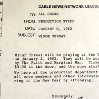 Cable News Network Minor Threat Flyer January 2nd 1983 8 (in lightbox)