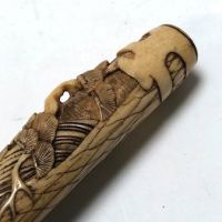Japanese Kiseru zutsu Pipe-Case Carved Antler Circa Late 19th C 8.jpg