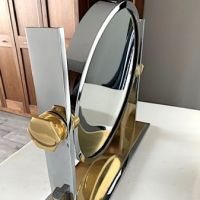 Karl Springer Chrome and Brass Vanity Mirror 8 (in lightbox)