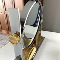 Karl Springer Chrome and Brass Vanity Mirror 8.jpg