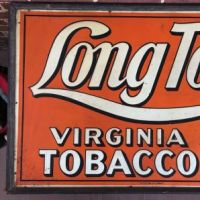 Long Tom Virginia Tobacco Painted Metal sign in Original Wood Frame By St Thomas Metal Signs ltd 18.jpg (in lightbox)