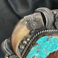 Navajo Bear Claw and Turquoise Massive Cuff 2.jpg