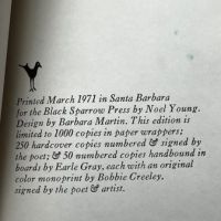 Robert Creeley St Martin's 1971 1st Ed Limted Black Sparrow Press 10 (in lightbox)