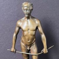 Spiro Schwatenberg Bronze Nude Fencer Athlete 13.jpg