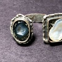 Unmarked Silver 2 Geodes Ring 1.jpg