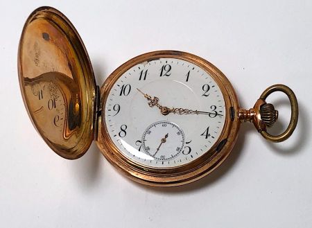 14k Gold Swiss  Exported to Germany 1907 Hunting Case Pocket Watch 1.jpg