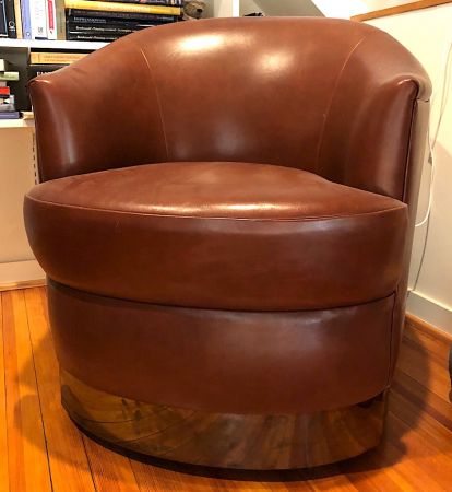 2 Vintage Mid Century Designed Karl Springer Leather Lounge Chairs Circa 1980s 1.jpg
