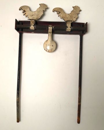 Antique Hoffman Carnival Shooting Target Two Roosters 8.jpg