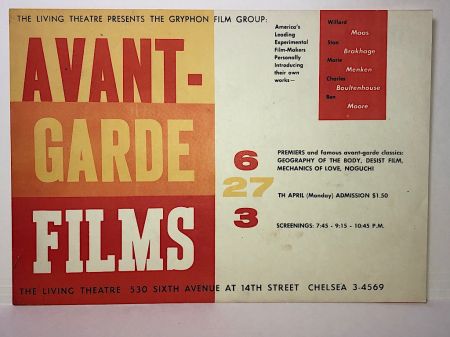 Avant-Garde Films at The Living Theatre April 27 1963 Lobby Card 10.jpg