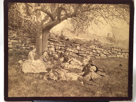 Large Cabinet Card of 3 Couples Having Picnic Beuatiful Clarity and Detail 11.jpg