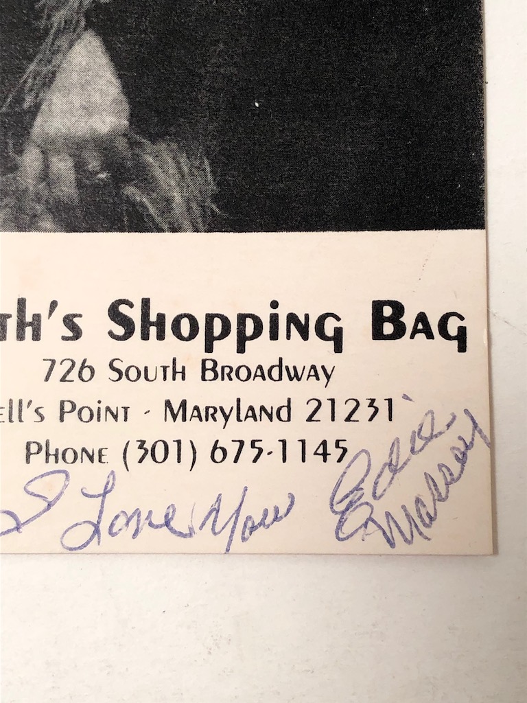 Edie Massey Signed Postcard with Rock Scene Marble Bar Punk Venue Zine 1984 3.jpg