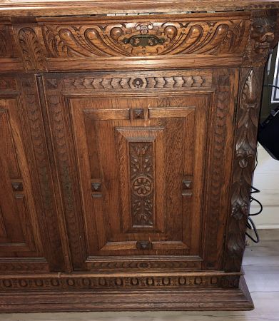 Renaissance Revival Oak 2 Door Cabinet 19th century 7.jpg