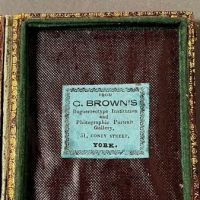 Ambrotype by G. Brown 51 Coney Street York Mourning Portrait with Fabric 7 (in lightbox)