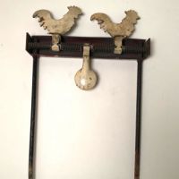 Antique Hoffman Carnival Shooting Target Two Roosters 8.jpg