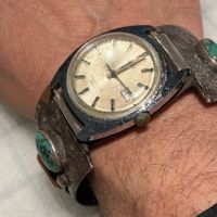J Begay Navajo Silver Watch Band wtih Vintage Timex 11.jpg