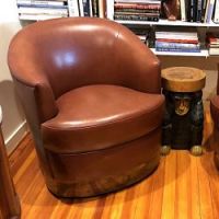 Karl Springer Brown Leather Chairs 2.jpg