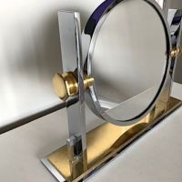 Karl Springer Chrome and Brass Vanity Mirror 9.jpg