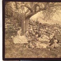 Large Cabinet Card of 3 Couples Having Picnic Beuatiful Clarity and Detail 11.jpg