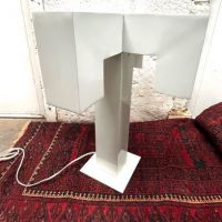Mid Century White Metal Table Lamp Italian Modernist 3 (in lightbox)