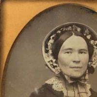 New England Daguerreotype Sixth Plate Woman with Bonnet 3 (in lightbox)