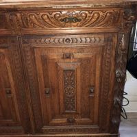 Renaissance Revival Oak 2 Door Cabinet 19th century 7.jpg