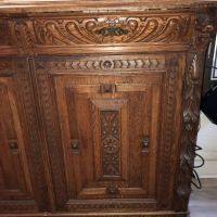 Renaissance Revival Oak 2 Door Cabinet 19th century 7.jpg